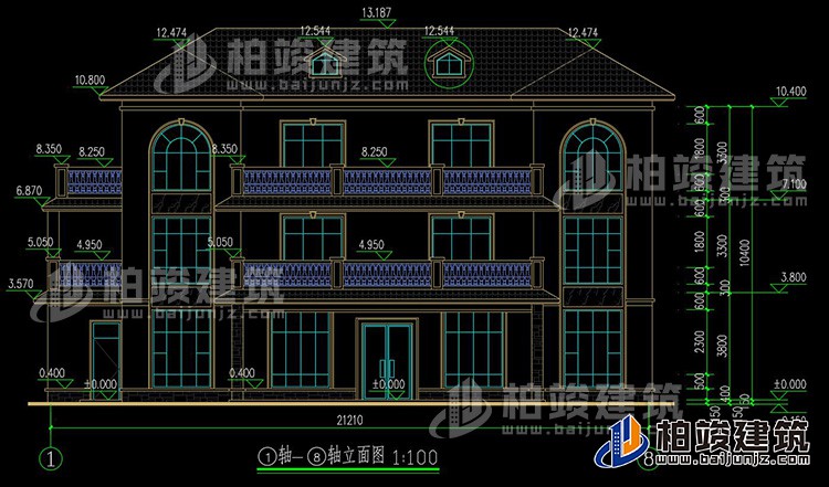 農村三層兄弟雙拚歐式風格別墅設計圖及效果圖紙BZ369-簡歐風格