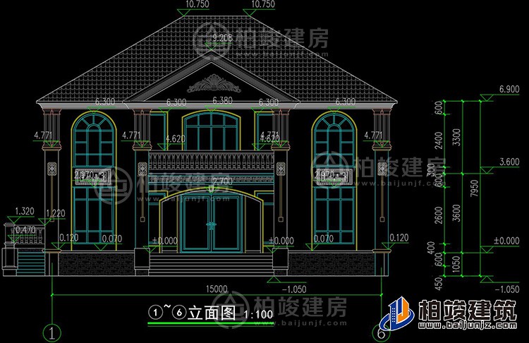 二層簡歐風格農村小別墅設計圖紙BZ260-簡歐風格