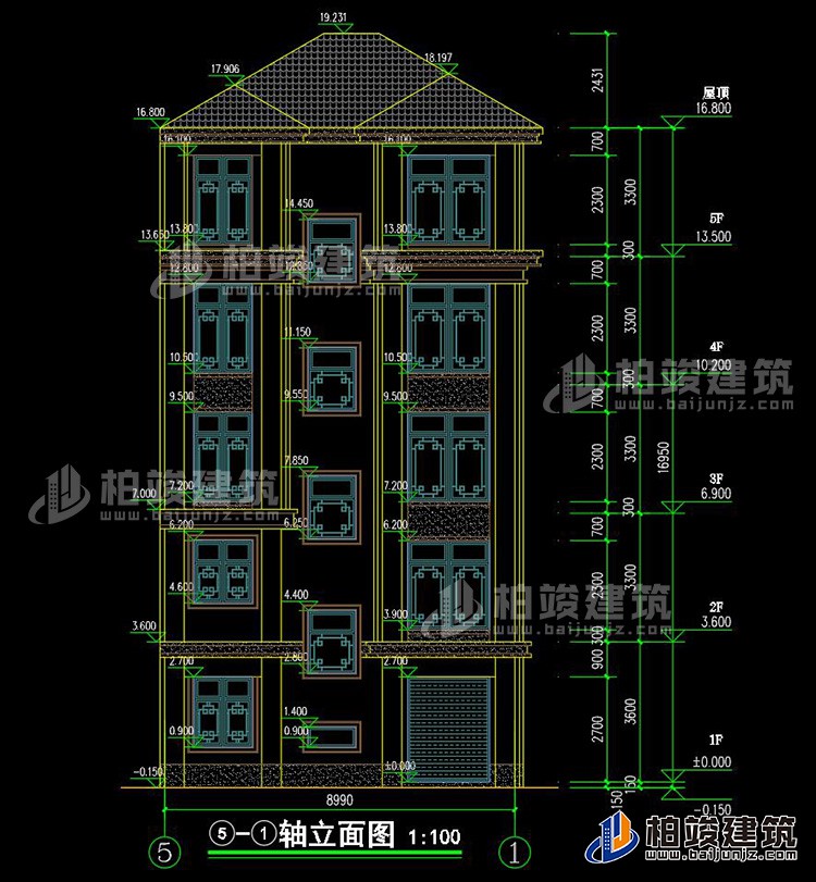 背立麵圖