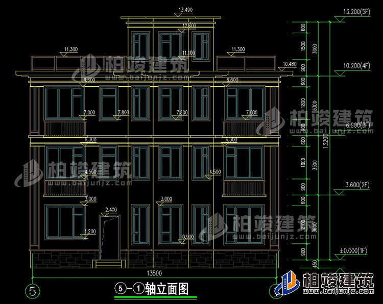 背立麵圖